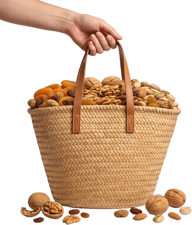 Decorative dried fruits arrangement
